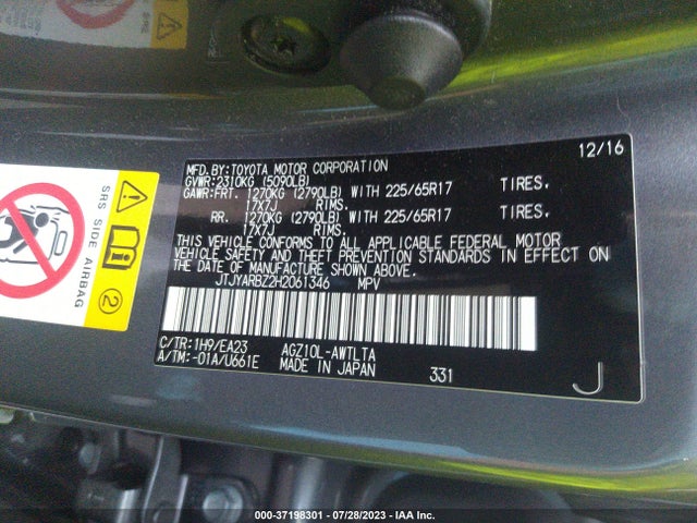JTJYARBZ2H2061346 Lexus Nx Nx Turbo