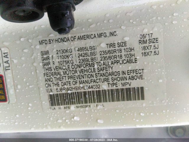 5J6RW2H9XHL044032 Honda Cr-v Touring