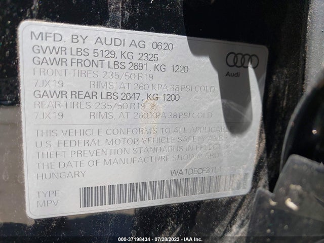 WA1DECF31L1117147 Audi Q3 S Line Premium