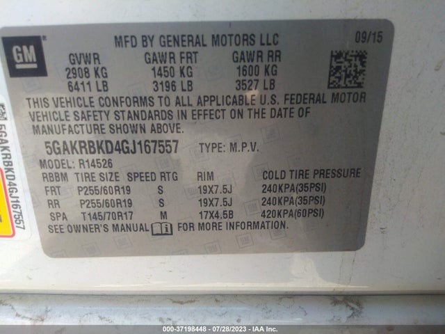 5GAKRBKD4GJ167557 Buick Enclave Leather
