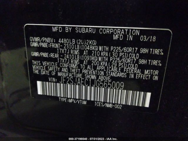 JF2SJAEC1JG565009 Subaru Forester Premium
