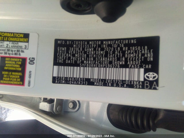 Toyota Corolla L/le/xle/se 2017 5YFBURHE0HP596276 Image 14