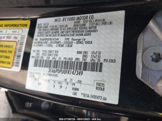 3FA6P0PU0FR147349 Ford Fusion Energi Se Luxury