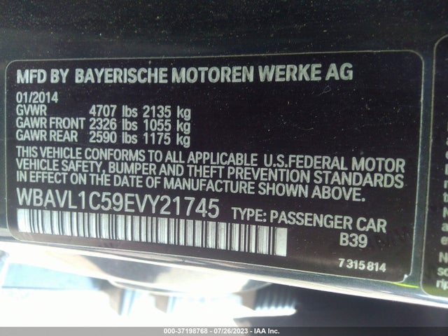 2014 BMW X1 XDRIVE28I VIN: WBAVL1C59EVY21745