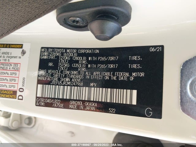 Toyota 4runner Sr5 Premium 2021 JTEFU5JR2M5247968 Image 9