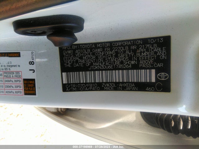 Toyota Prius Four/five/three/one/two 2014 JTDKN3DU6E1745264 Image 9