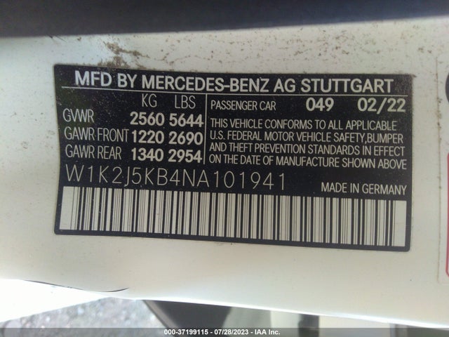 2022 Mercedes-Benz CLS-Class, VIN: W1K2J5KB4NA101941