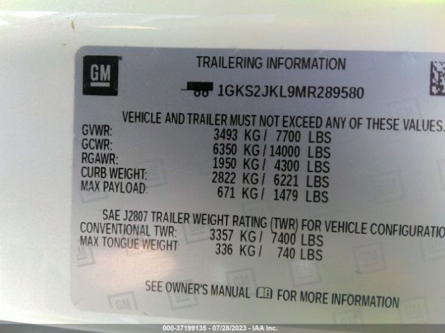 1GKS2JKL9MR289580 GMC YUKON XL DENALI