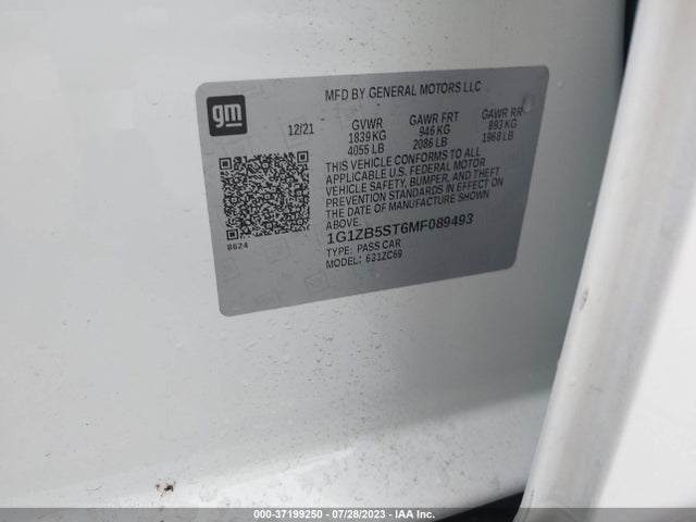 Chevrolet MALIBU LS 2021 1G1ZB5ST6MF089493 Image 9