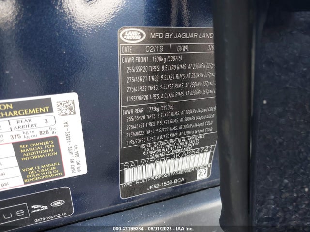 Land Rover Range Rover Sport Dynamic 2019 SALWR2RE3KA854741 Image 15