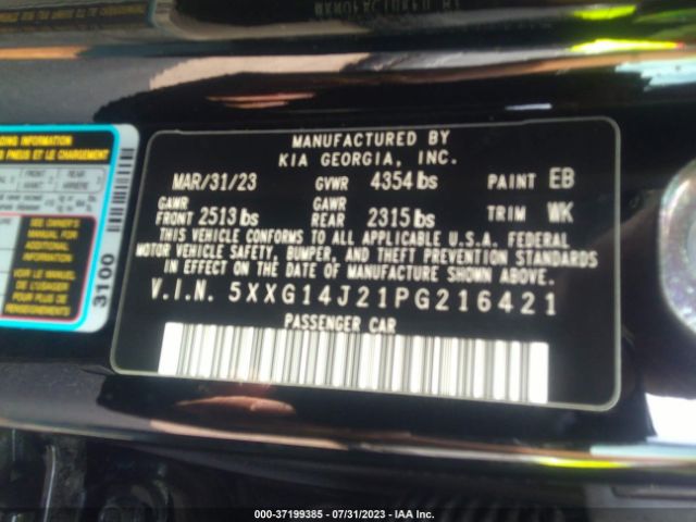 5XXG14J21PG216421 KIA K5 LXS