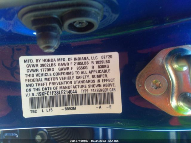 19XFC1F38LE214044 Honda Civic Sedan Ex