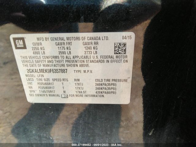 2GKALMEK9F6357887 GMC Terrain Sle