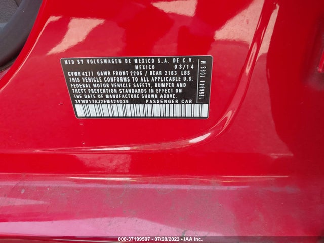 3VWD17AJ2EM424036 Volkswagen Jetta Sedan Se