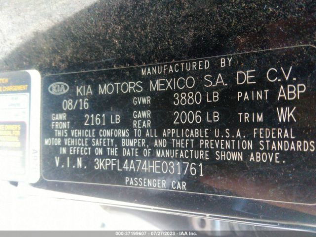 3KPFL4A74HE031761 KIA FORTE S