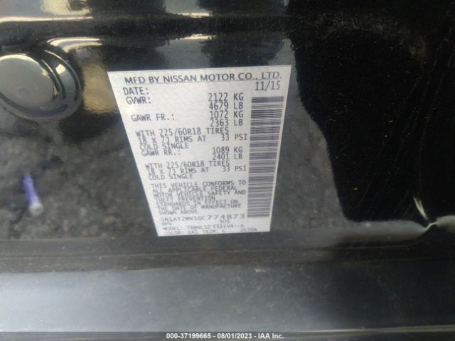 5N1AT2MV1GC774873 Nissan Rogue Sl