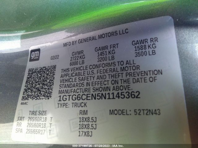 1GTG6CEN5N1145362 GMC Canyon 4wd Elevation