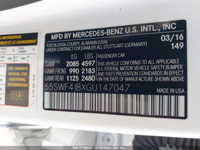 55SWF4JBXGU147047 Mercedes-Benz C-class C 300