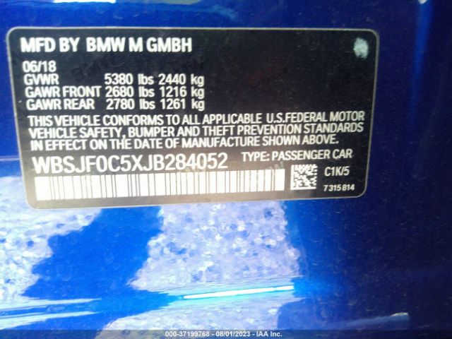 WBSJF0C5XJB284052 BMW M5