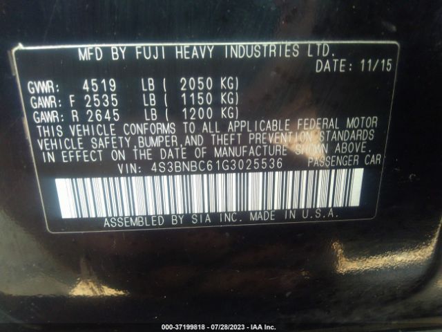 4S3BNBC61G3025536 Subaru Legacy 2.5i Premium