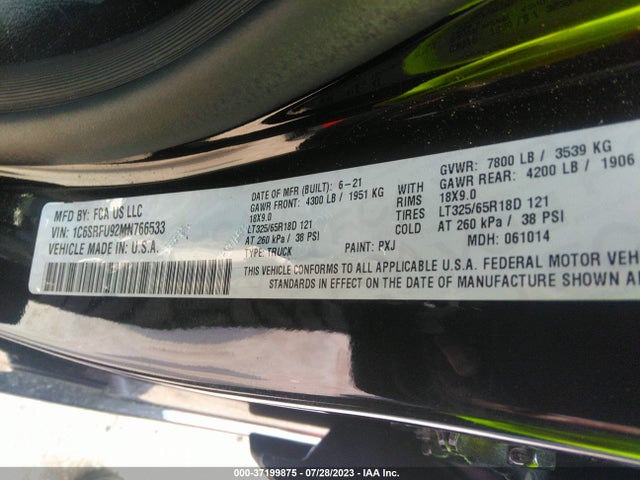RAM 1500 Trx 2021 1C6SRFU92MN766533 Image 15