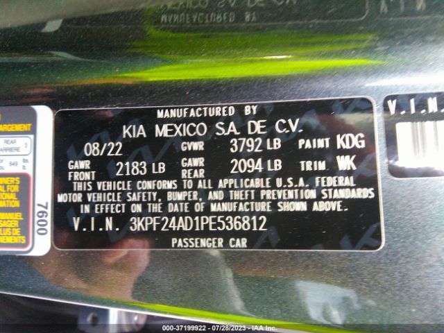 3KPF24AD1PE536812 KIA FORTE LX