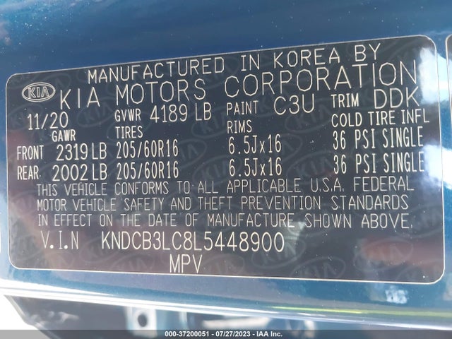 KIA Niro Lxs 2020 KNDCB3LC8L5448900 Image 9