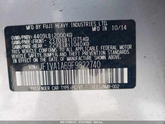 JF1VA1A69F9822740 Subaru WRX