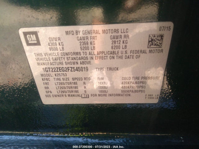 GMC Sierra 2500hd Slt 2015 1GT22ZEG2FZ545019 Image 9