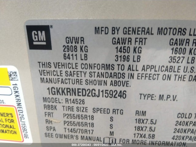 GMC Acadia Sle-1 2016 1GKKRNED2GJ159246 Image 9