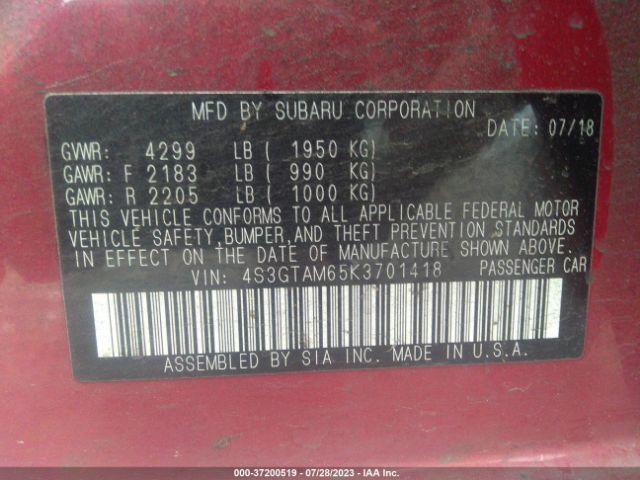 4S3GTAM65K3701418 Subaru Impreza Sport