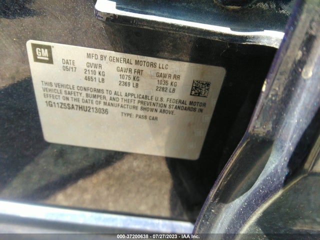 Chevrolet IMPALA LS 2017 1G11Z5SA7HU213036 Image 9