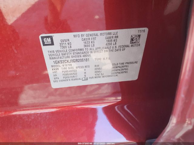 1GKS2CKJ0GR206181 GMC YUKON DENALI