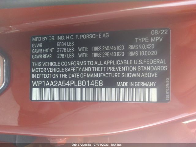 WP1AA2A54PLB01458 Porsche Macan
