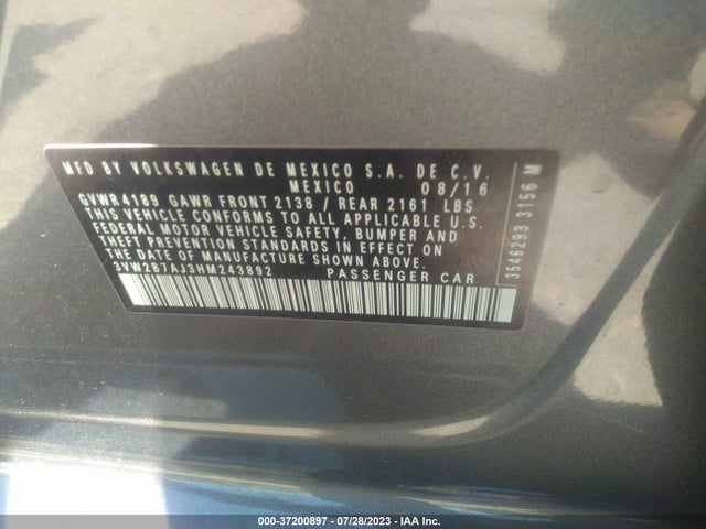 3VW2B7AJ3HM243892 Volkswagen Jetta 1.4t S