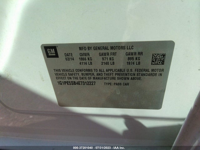 Chevrolet Cruze 2lt 2014 1G1PE5SB4E7312227 Image 10