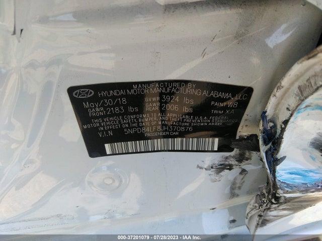 Hyundai ELANTRA SEL 2018 5NPD84LF8JH370876 Image 9