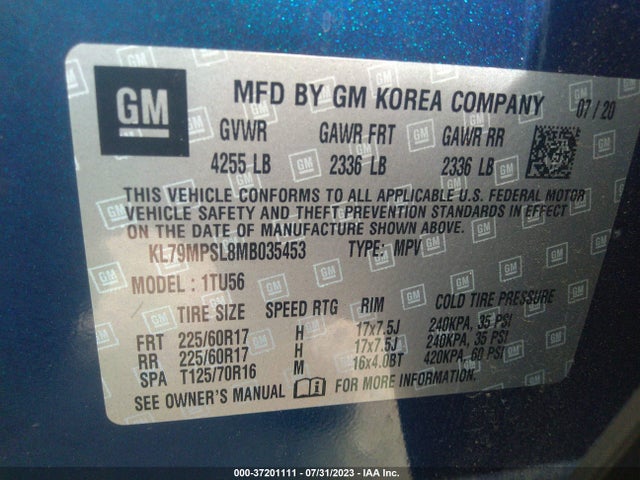 Chevrolet Trailblazer Lt 2021 KL79MPSL8MB035453 Image 15