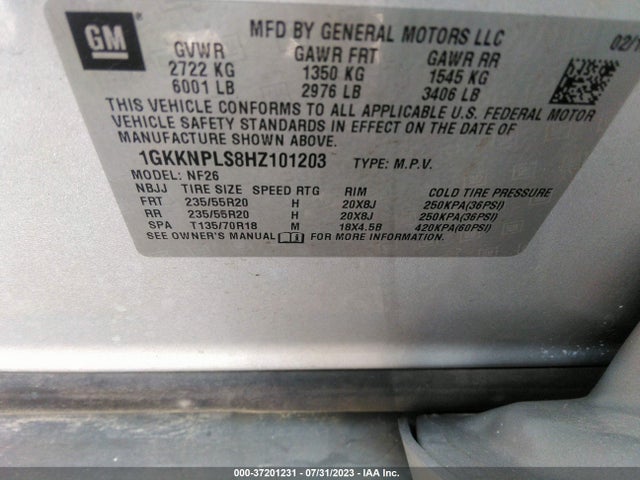 GMC Acadia Denali 2017 1GKKNPLS8HZ101203 Image 9