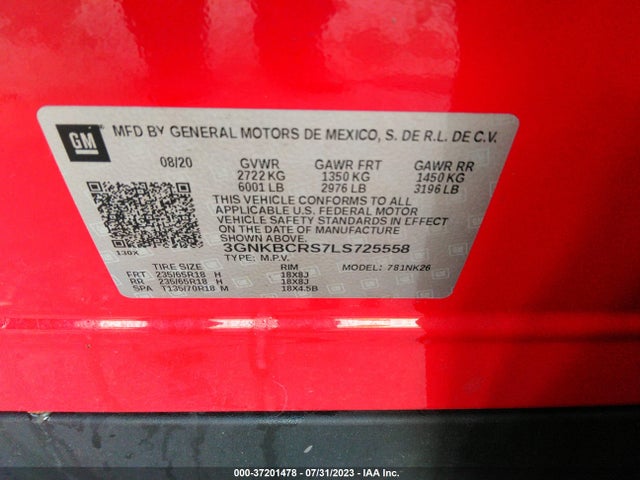 Chevrolet Blazer Lt 2020 3GNKBCRS7LS725558 Image 9