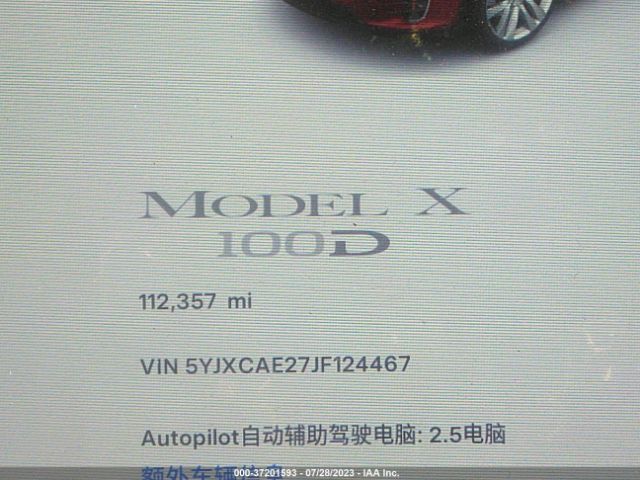 5YJXCAE27JF124467 Tesla Model X 75d/100d/p100d