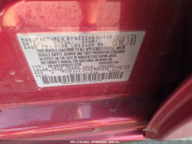 3N1AB7AP0GY313796 Nissan SENTRA SL