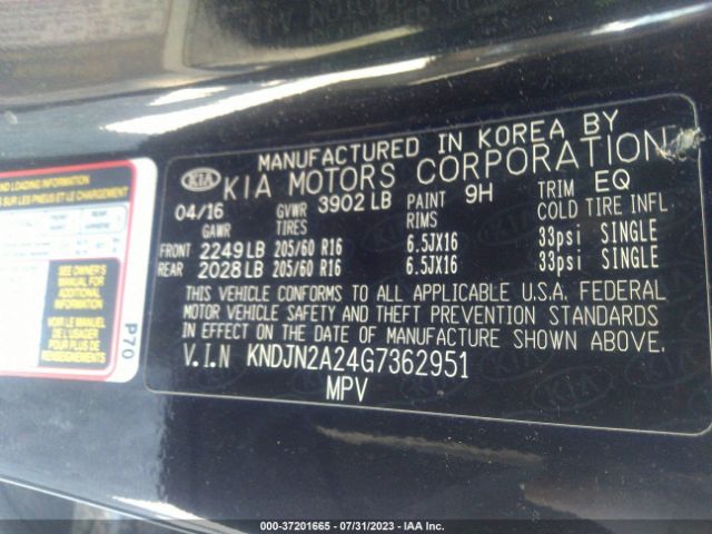 KNDJN2A24G7362951 KIA Soul Base