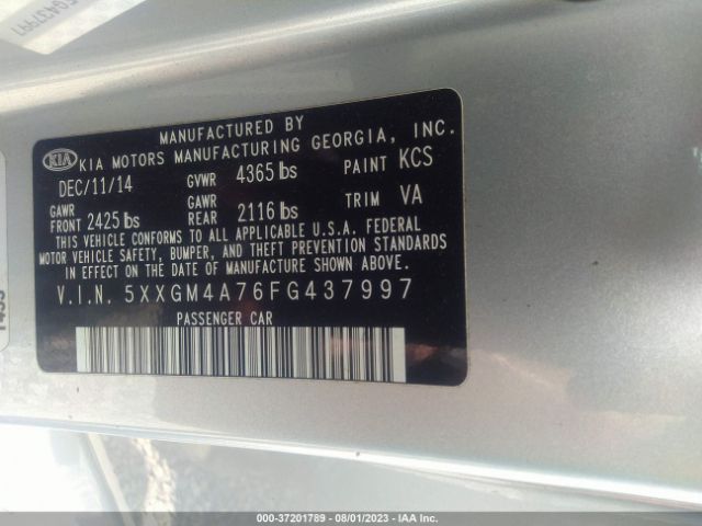 5XXGM4A76FG437997 KIA Optima Lx
