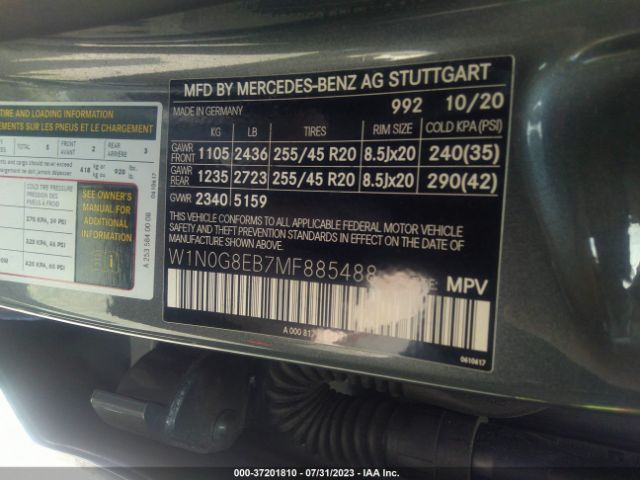 W1N0G8EB7MF885488 Mercedes-Benz Glc Glc 300