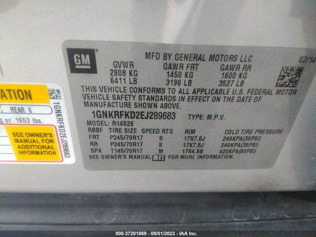 Chevrolet Traverse Ls 2014 1GNKRFKD2EJ289683 Image 9