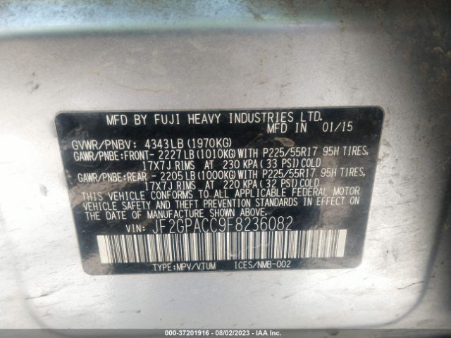 JF2GPACC9F8236082 Subaru Xv Crosstrek Premium