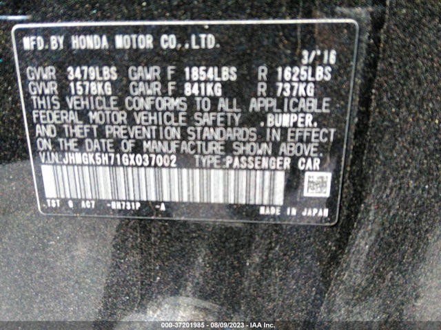 Honda FIT EX 2016 JHMGK5H71GX037002 Image 14