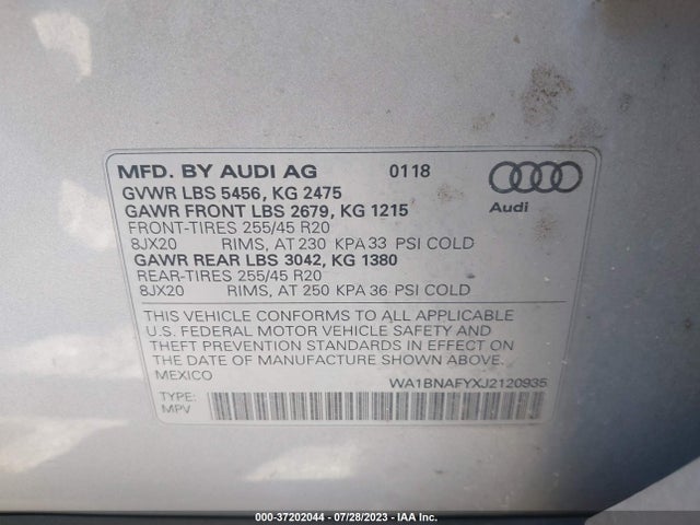 WA1BNAFYXJ2120935 Audi Q5 Premium Plus