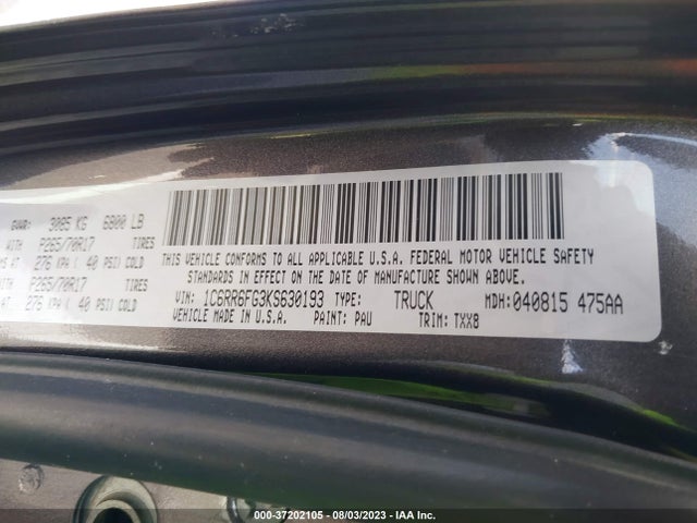 1C6RR6FG3KS630193 RAM 1500 Classic Tradesman